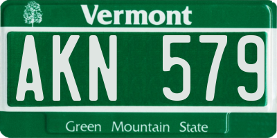 VT license plate AKN579