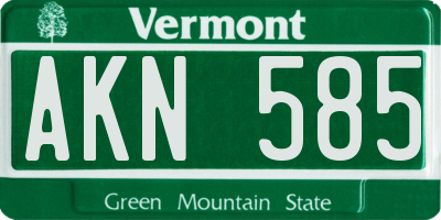 VT license plate AKN585