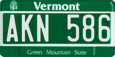 VT license plate AKN586
