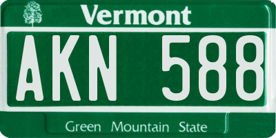 VT license plate AKN588