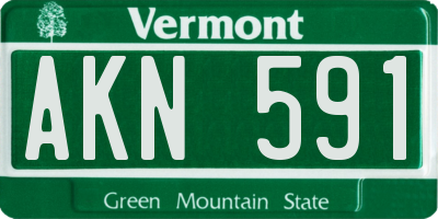 VT license plate AKN591