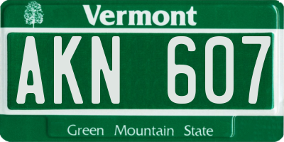 VT license plate AKN607