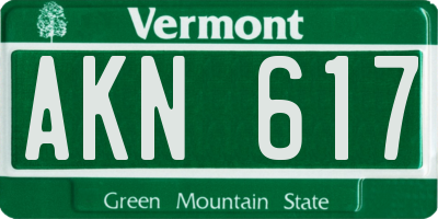 VT license plate AKN617