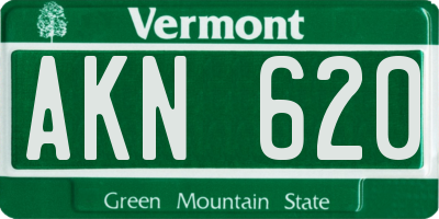 VT license plate AKN620