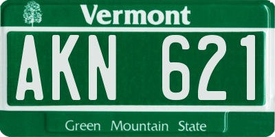 VT license plate AKN621