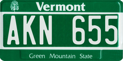 VT license plate AKN655