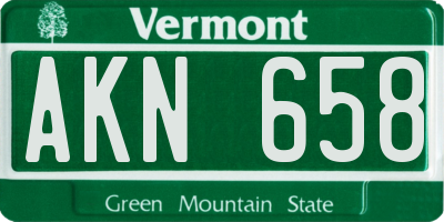 VT license plate AKN658