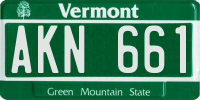 VT license plate AKN661