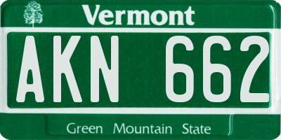 VT license plate AKN662