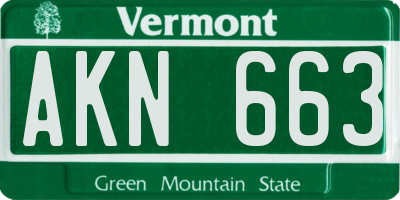 VT license plate AKN663