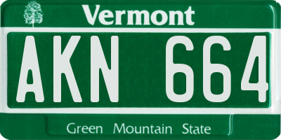 VT license plate AKN664