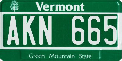 VT license plate AKN665