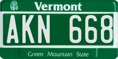 VT license plate AKN668