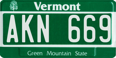 VT license plate AKN669