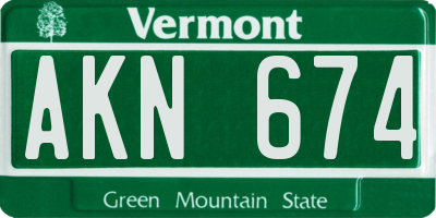 VT license plate AKN674