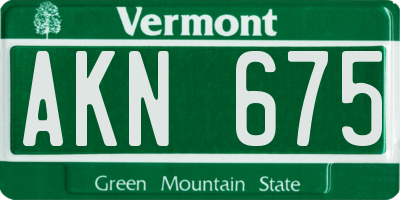 VT license plate AKN675
