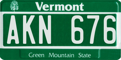 VT license plate AKN676