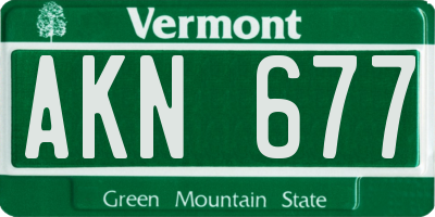 VT license plate AKN677