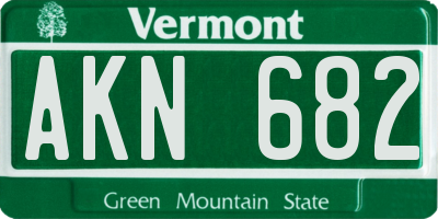 VT license plate AKN682