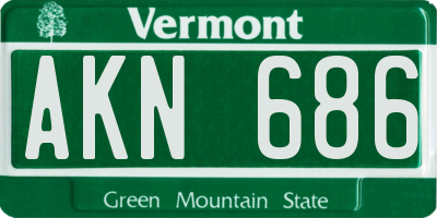 VT license plate AKN686
