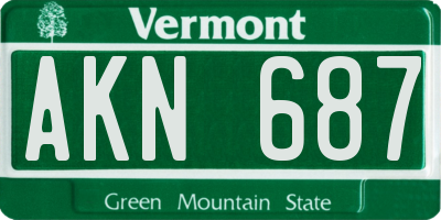 VT license plate AKN687