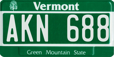 VT license plate AKN688