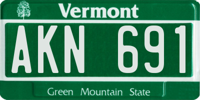 VT license plate AKN691