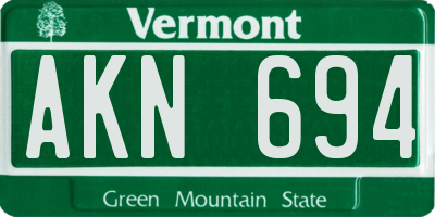 VT license plate AKN694