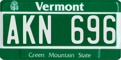 VT license plate AKN696