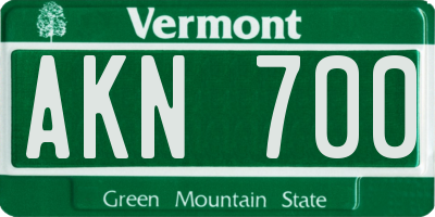 VT license plate AKN700