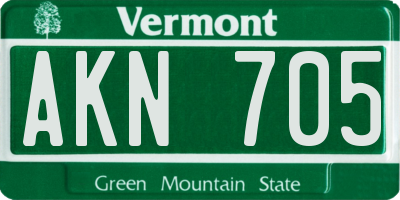 VT license plate AKN705