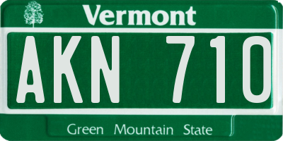 VT license plate AKN710