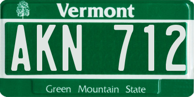 VT license plate AKN712