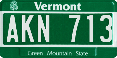 VT license plate AKN713