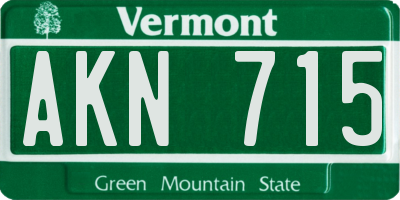 VT license plate AKN715