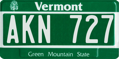 VT license plate AKN727