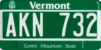 VT license plate AKN732