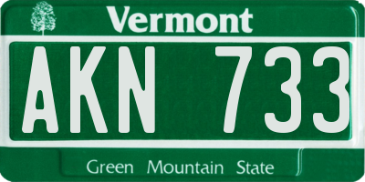 VT license plate AKN733