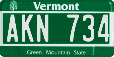 VT license plate AKN734