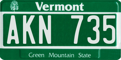 VT license plate AKN735