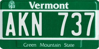 VT license plate AKN737