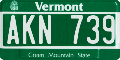 VT license plate AKN739