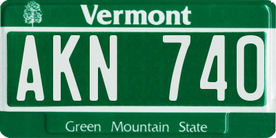 VT license plate AKN740