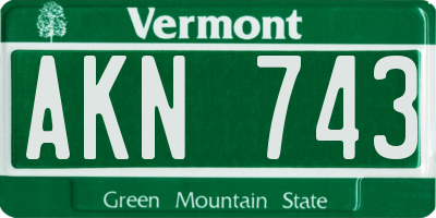 VT license plate AKN743