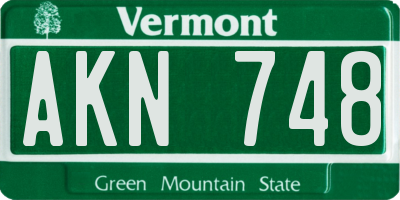 VT license plate AKN748