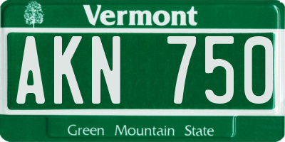 VT license plate AKN750