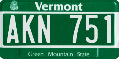 VT license plate AKN751