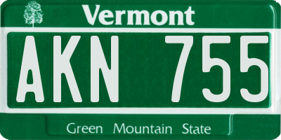VT license plate AKN755