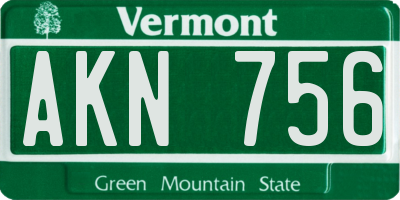 VT license plate AKN756