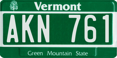 VT license plate AKN761